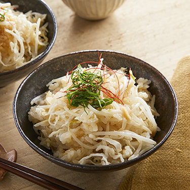 ホタテ缶と黒まめもやしの炊き込みご飯