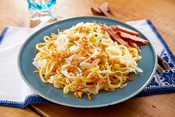 レンジで塩ポン焼きそば＋レンチン野菜