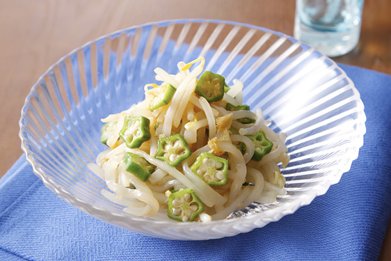 もやしとイカそうめんの和え物