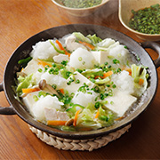 カット野菜とササミの雪見鍋
